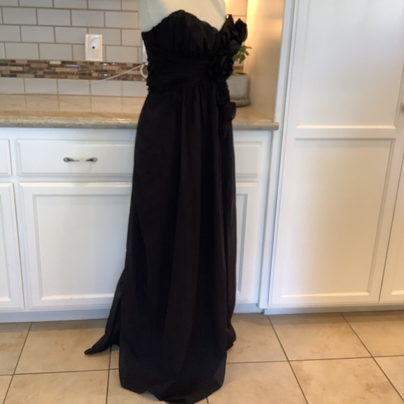 Allen Schwartz Privé Black Strapless Gown Size 12 - Picture 4 of 9